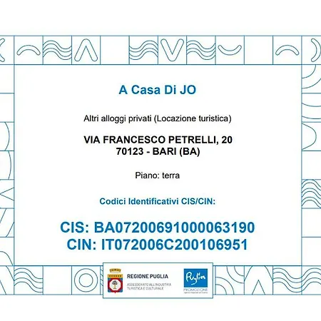 A Casa Di Jo * Бари